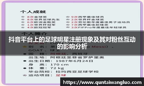 抖音平台上的足球明星注册现象及其对粉丝互动的影响分析